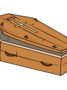 Coffin drawing tutorial - web story - complete