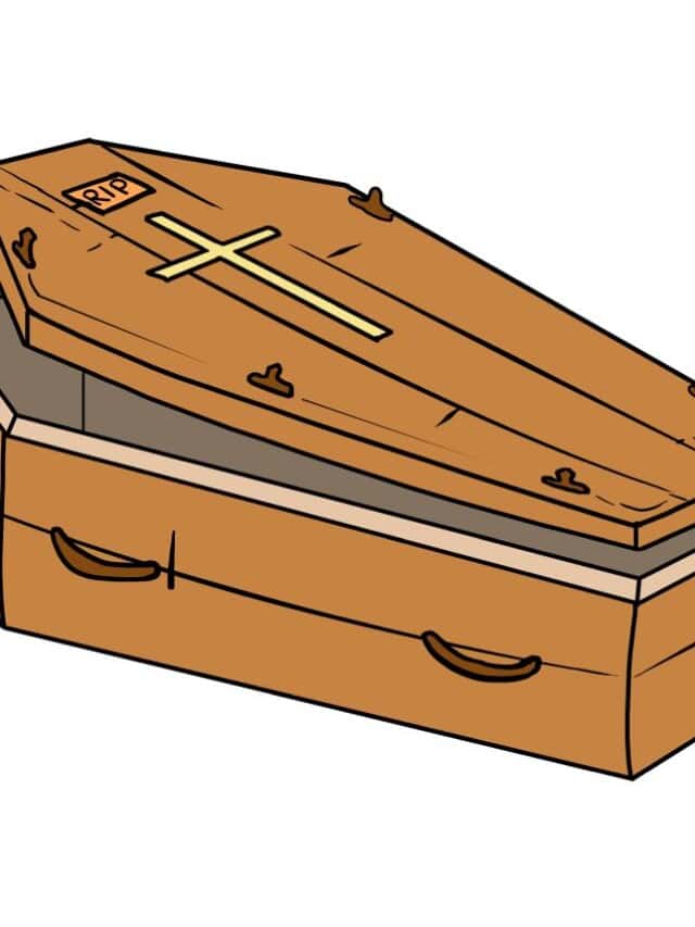 Coffin drawing tutorial - web story - complete