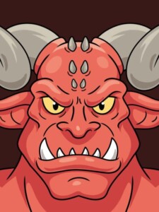 Demon Face drawing tutorial - web story - complete