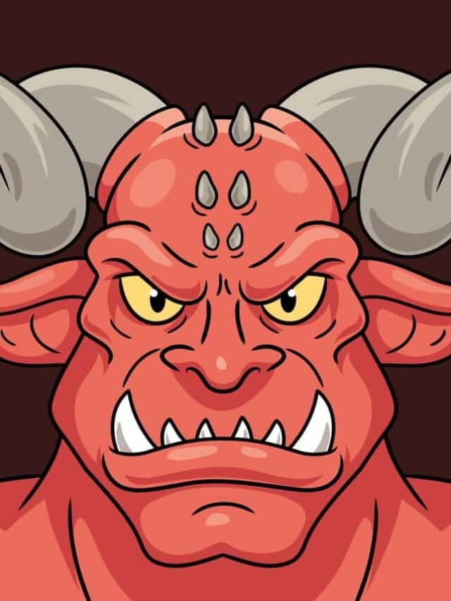 Demon Face drawing tutorial - web story - complete