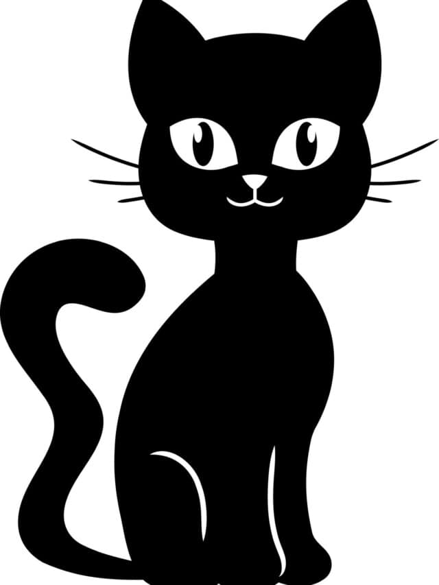 Easy Black Cat drawing tutorial - web story - complete