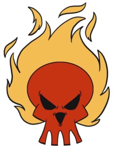 Flaming Skull drawing tutorial - web story - complete