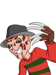 Freddy Krueger from Nightmare on Elm Street drawing tutorial - web story - complete
