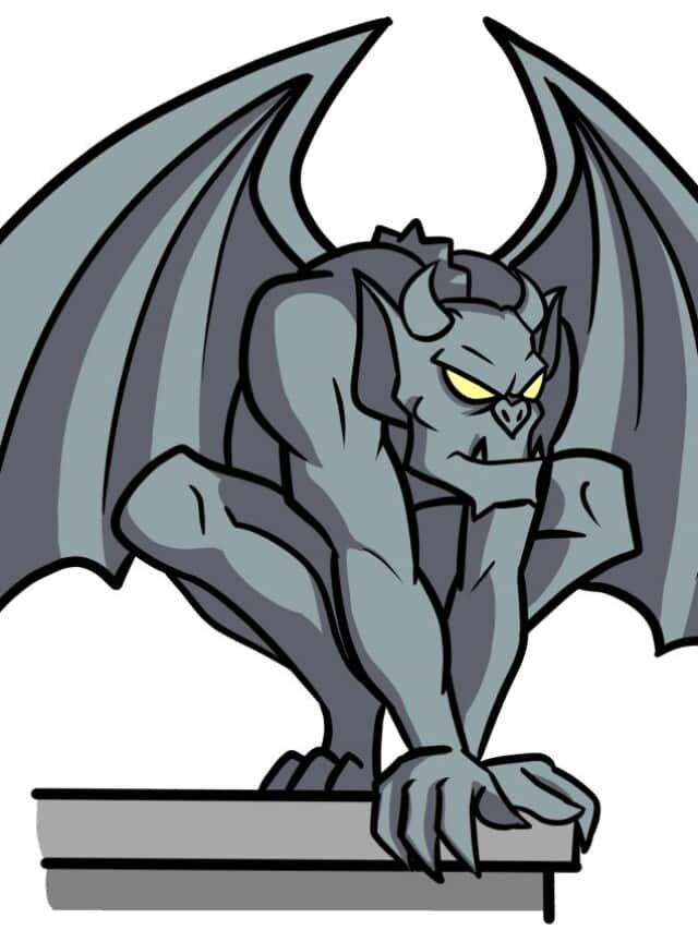 Gargoyle drawing tutorial - web story - complete
