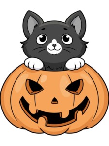 Halloween Cat drawing tutorial - web story - complete