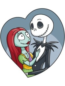 Jack and Sally from the Nightmare before Christmas drawing tutorial - web story - complete