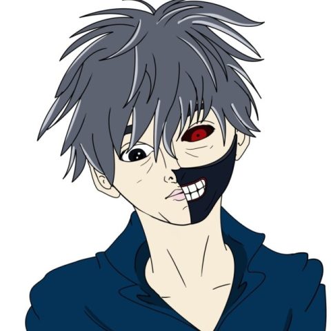 Ken Kaneki from Tokyo Ghoul drawing tutorial - web story - complete
