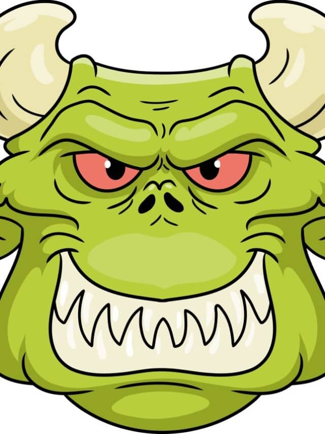 Monster Face drawing tutorial - web story - complete
