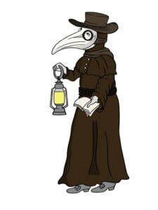 Plague Doctor drawing tutorial - web story - complete