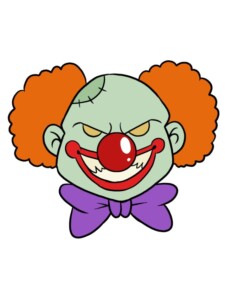 Scare Clown drawing tutorial - web story - complete