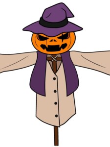 Scary Scarecrow drawing tutorial - web story - complete