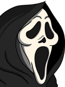 Scream Mask drawing tutorial - web story - complete