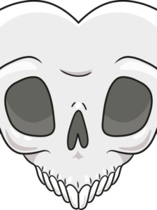 Skull Heart drawing tutorial - web story - complete