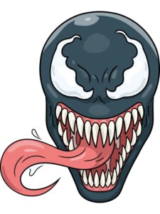 Venom's Face drawing tutorial - web story - complete