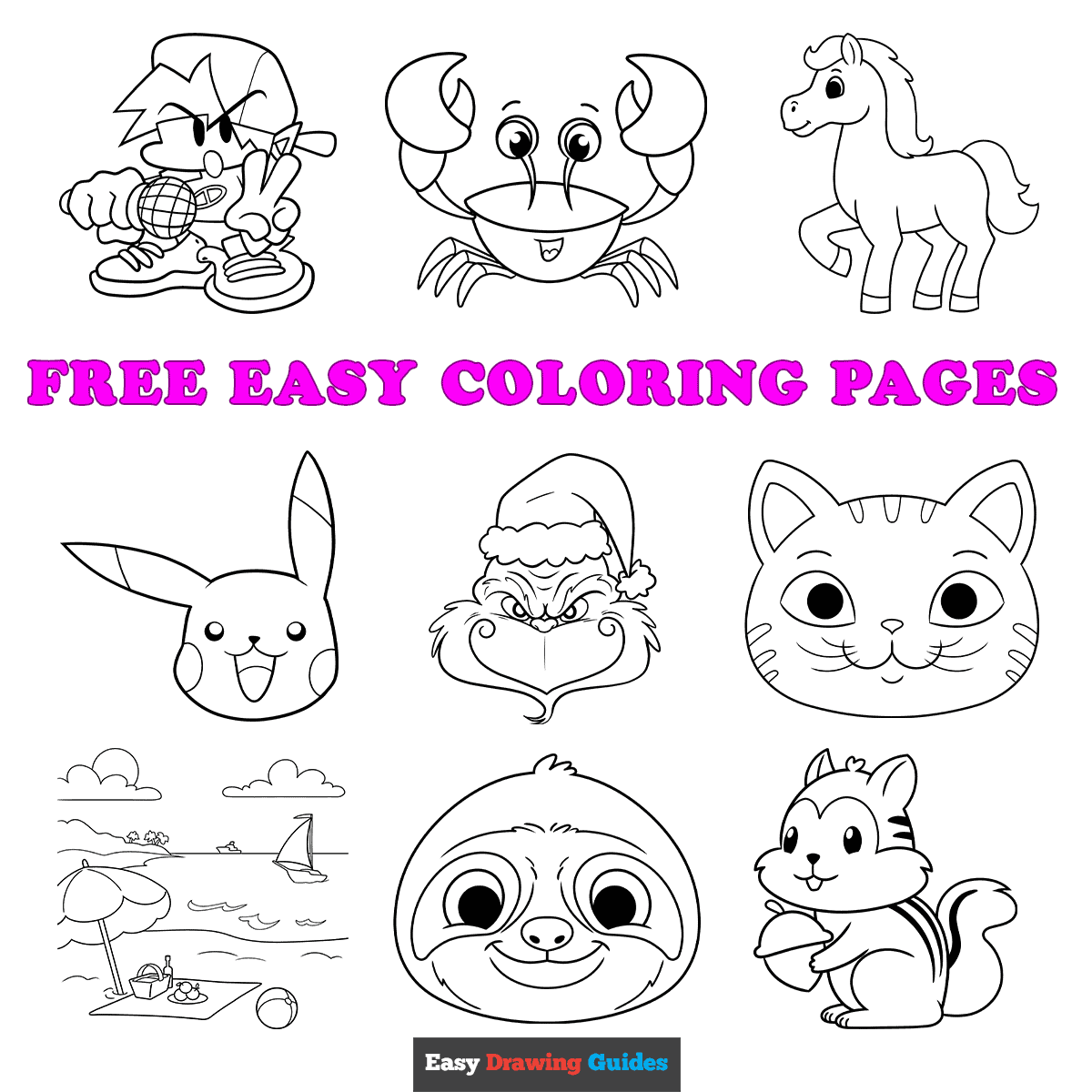 Easy Free Printable Coloring Sheets Easy Free Printable Coloring Sheets