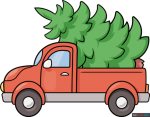 How to Draw a Truck with Christmas Tree Featured Image