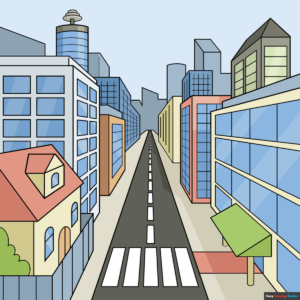 How to Draw an Easy City in One-Point Perspective Featured Image