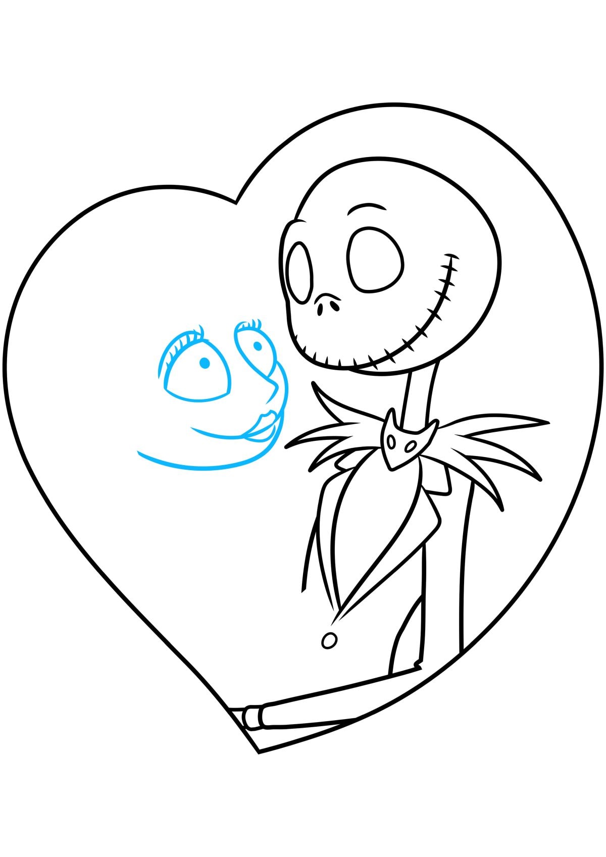 Sally Drawing Tutorial How To Draw Jack And Sally Step By Step