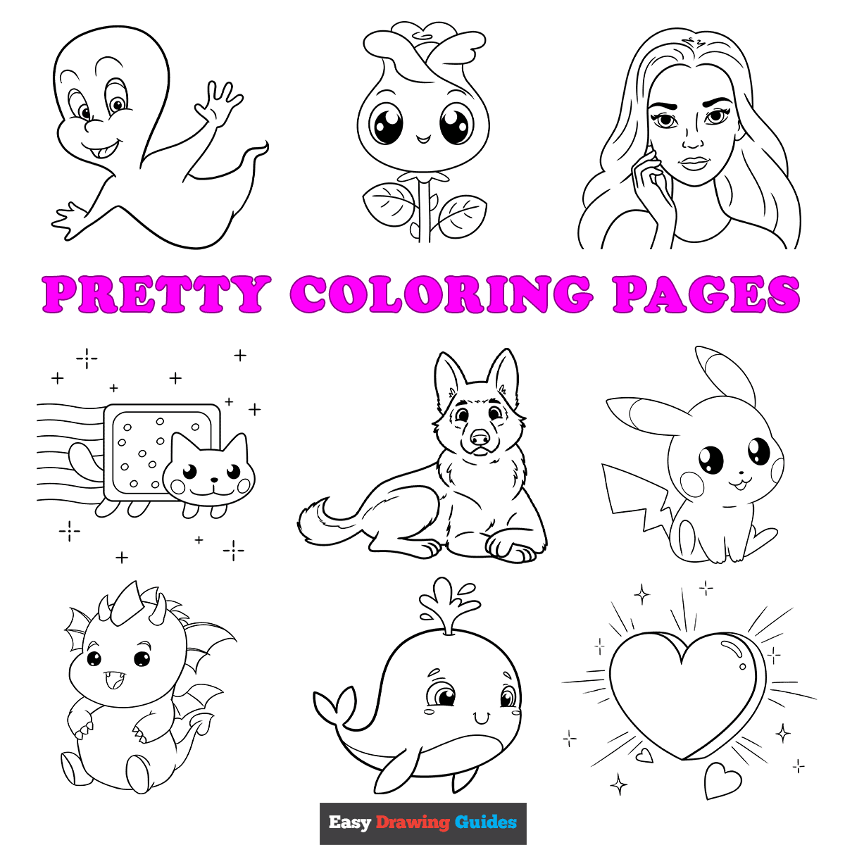 Free Pretty Printable Coloring Pages for Kids - featured image