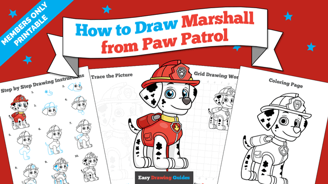 Top 100 How To Draw Marshall From Paw Patrol Easy