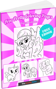 Pretty Coloring Pages for Kids - Free eBook 3D cover image