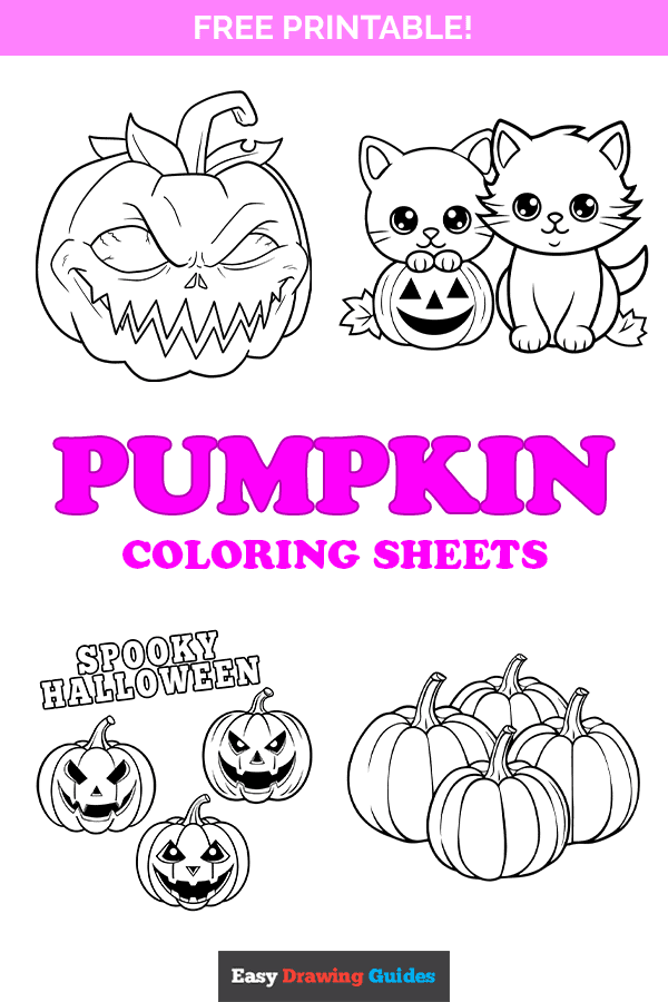 Pumpkin Coloring Sheets for Kids - Pinterest image