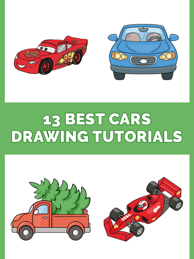 13 Easy Cars Drawing Tutorials for Kids - Pinterest Image