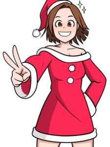 Christmas Anime Girl drawing tutorial - web story - complete
