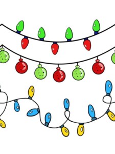 Christmas Lights drawing tutorial - web story - complete
