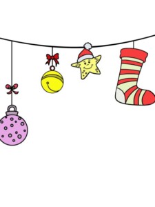 Christmas Ornaments drawing tutorial - web story - complete