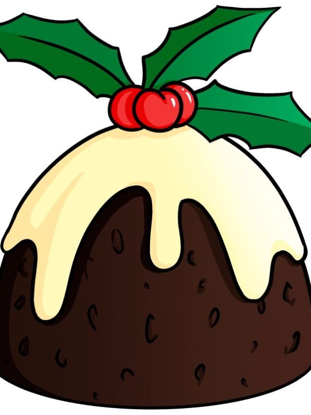 Christmas Pudding drawing tutorial - web story - complete