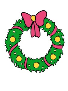 Christmas Wreath drawing tutorial - web story - complete