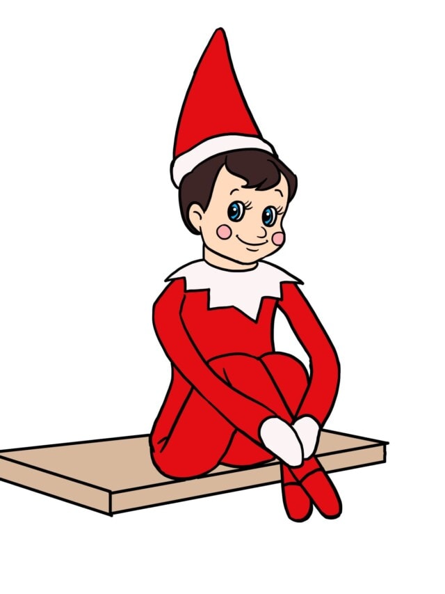 Elf on the Shelf drawing tutorial - web story - complete