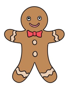 Gingerbread Man drawing tutorial - web story - complete
