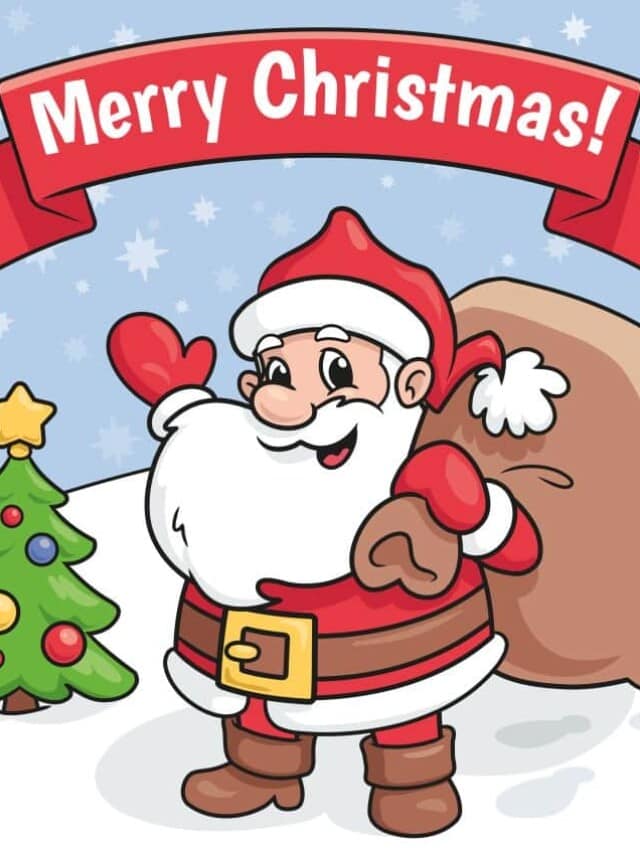 Merry Christmas Card drawing tutorial - web story - complete