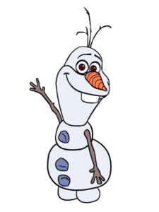 Olaf from Frozen drawing tutorial - web story - complete