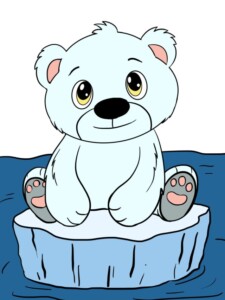 Polar Bear Cub drawing tutorial - web story - complete