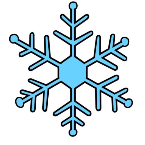 Snowflake drawing tutorial - web story - complete