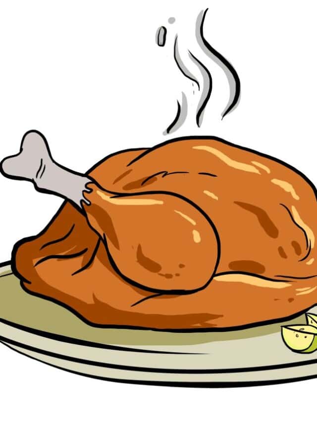 Turkey Dinner drawing tutorial - web story - complete