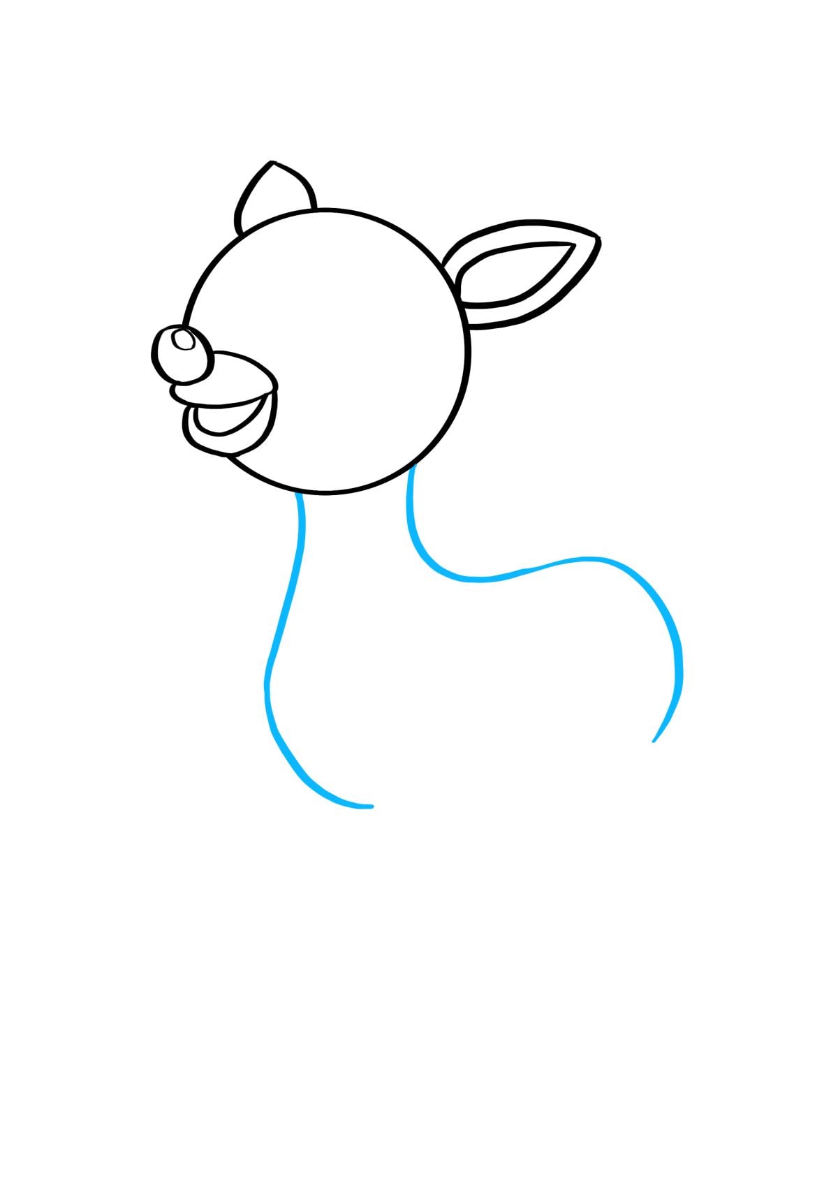 Rudolph Drawing Step By Step