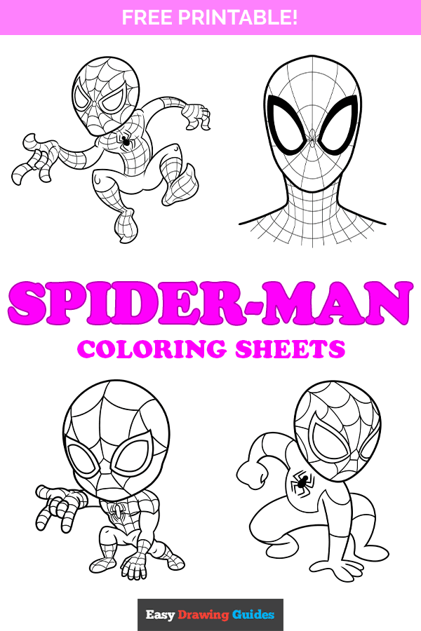 Free printable Spider-Man coloring pages - pinterest image