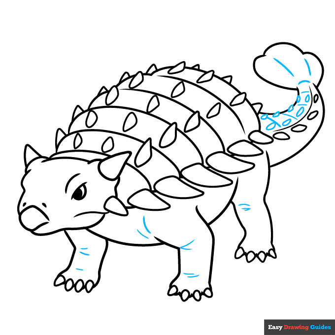 How To Draw An Ankylosaurus Really Easy Drawing Tutorial