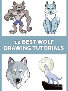 12 Best Wolf Drawing Tutorials Pinterest Image