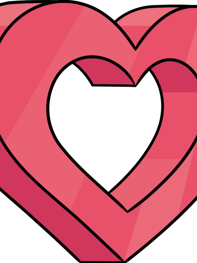 3D Heart drawing tutorial - web story - complete