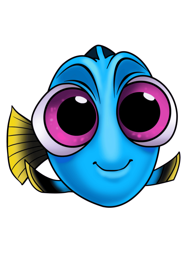Baby Dory from Finding dory drawing tutorial - web story - complete