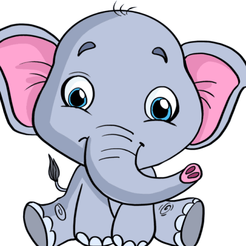 Baby Elephant drawing tutorial - web story - complete