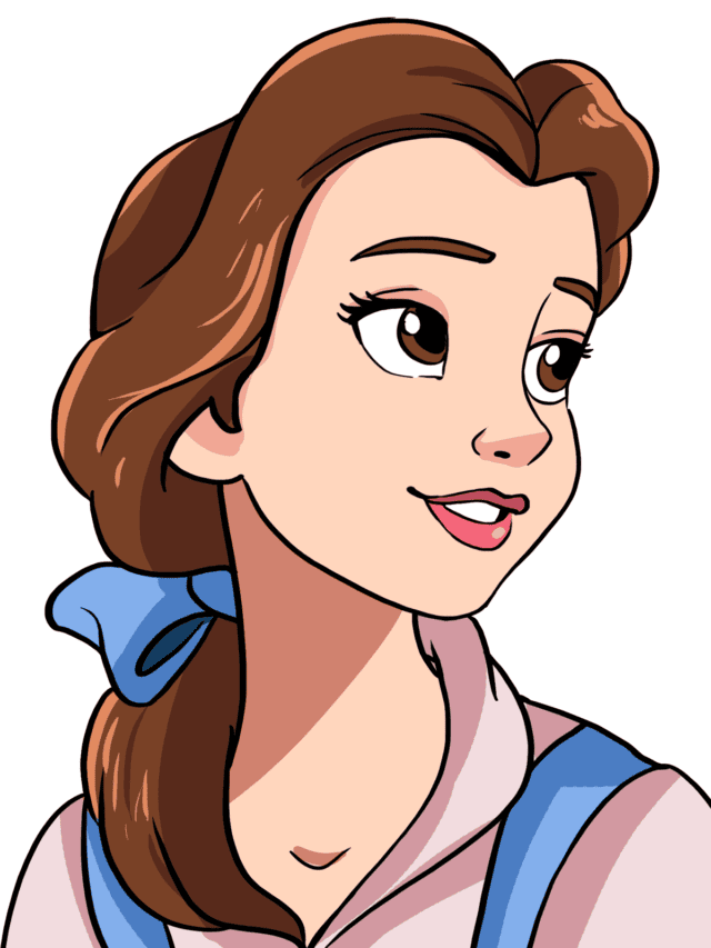 Belle from Beauty and the Beast drawing tutorial - web story - complete