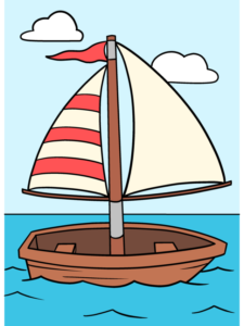 Boat drawing tutorial - web story - complete