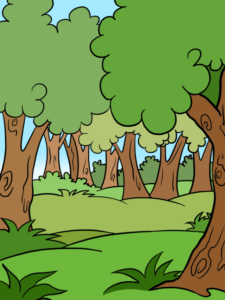 Cartoon Forest drawing tutorial - web story - complete