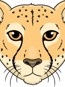 Cheetah Face drawing tutorial - web story - complete